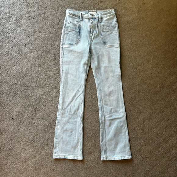 NWT Free People Aiden Slim Boot Jean Totally Buggin Blue Size 26 - Picture 5 of 12